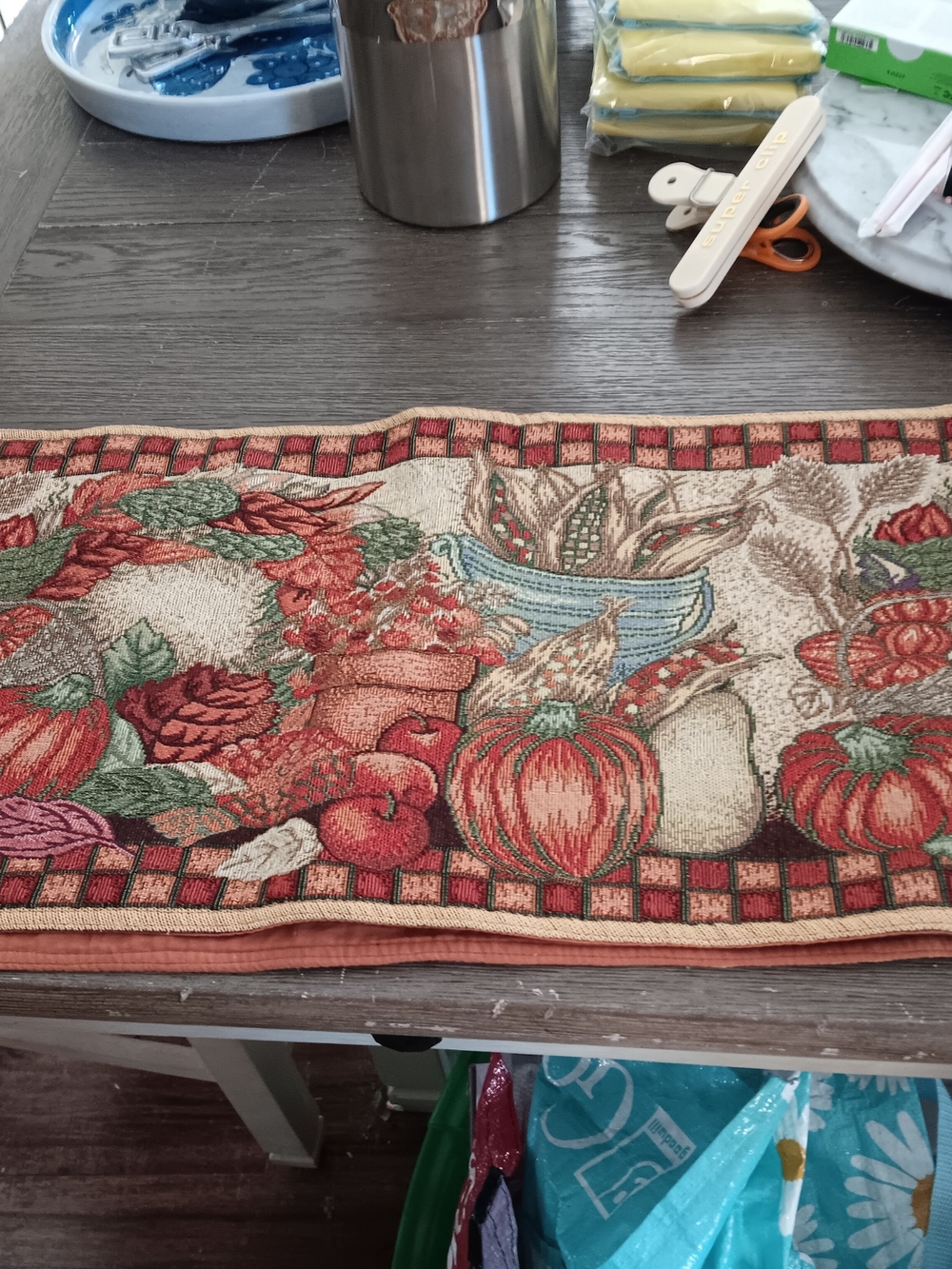Autumn Harvest Pumpkin Decorative Tapestry Table Runner 13 By 72